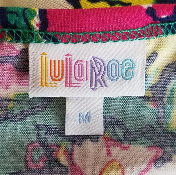 LuLaRoe Gigi Teal Floral Daisy Shirt Medium NWT - Picture 4 of 6